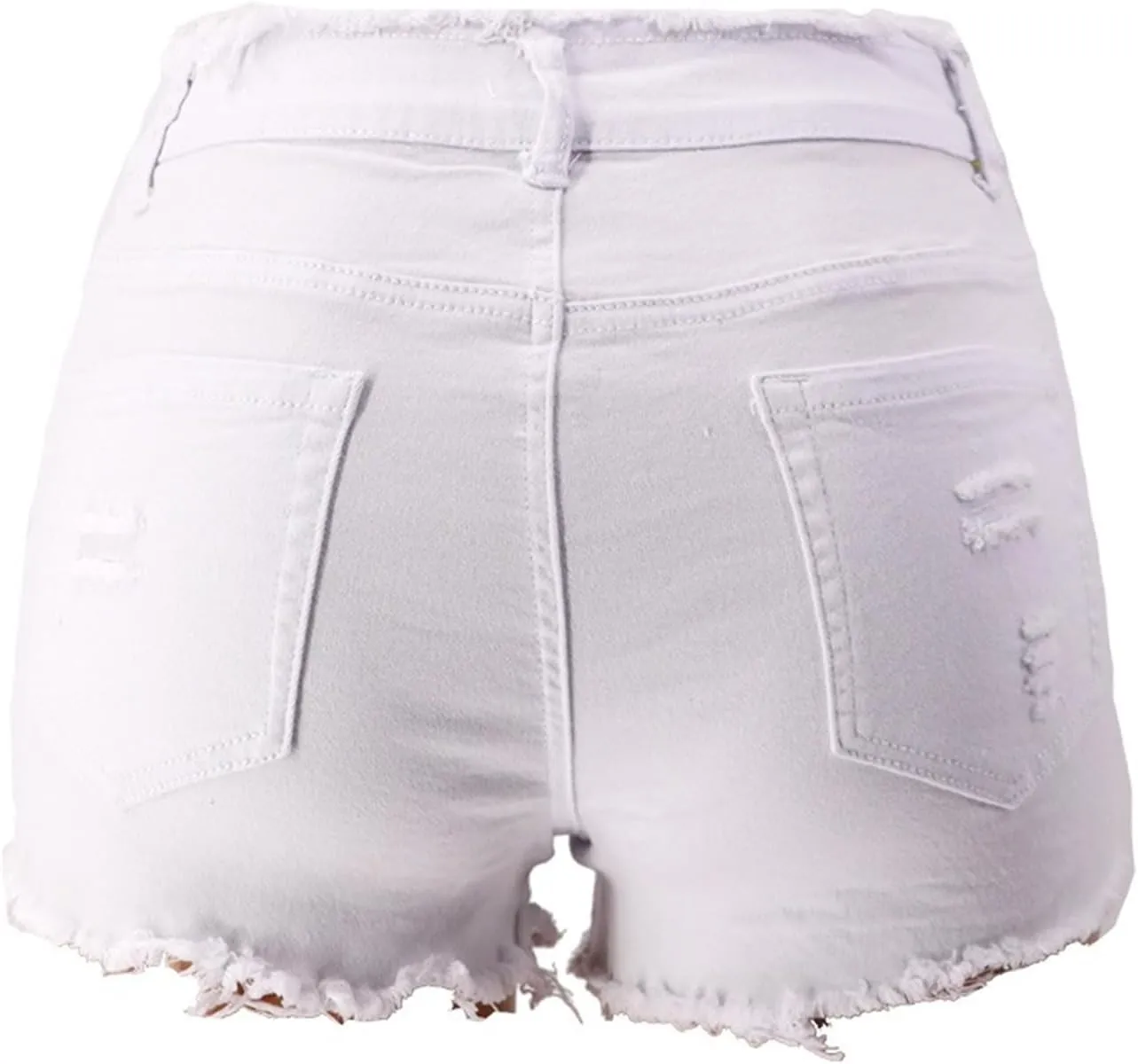 Andongnywell High Waist Jean Shorts for Women Ripped Denim Shorts with Pockets Summer Casual Distressed Cut-Off Shorts