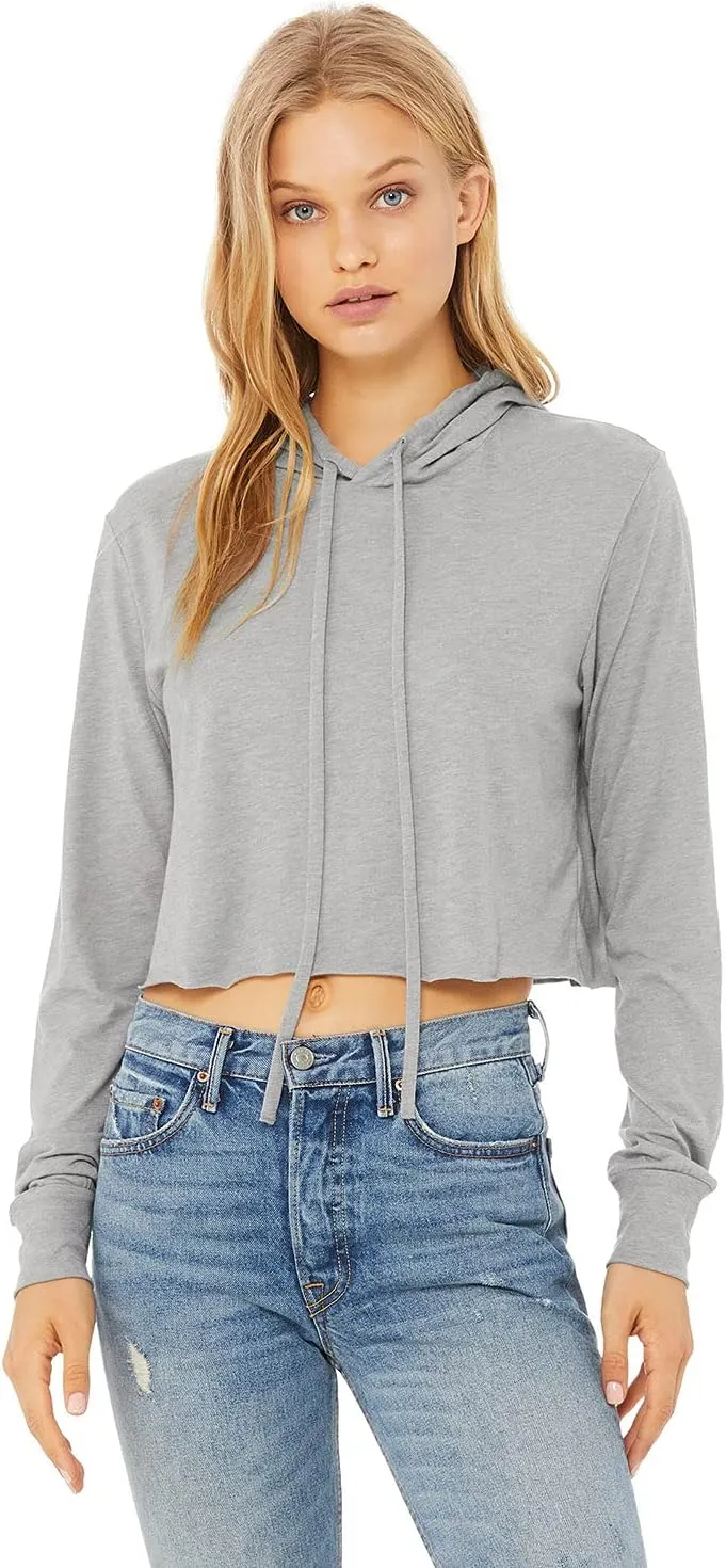 Bella Canvas Womens Fast Fashion Cropped Long-Sleeve Hoodie (8512)