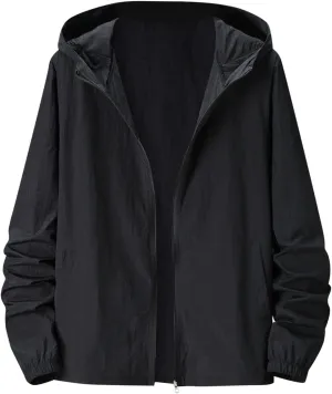 Bomber Jacket Men, Mens Hip Hop Streetwear Windbreaker Jacket Lightweight Casual Outdoor Bomber Jacket Coat with Hood