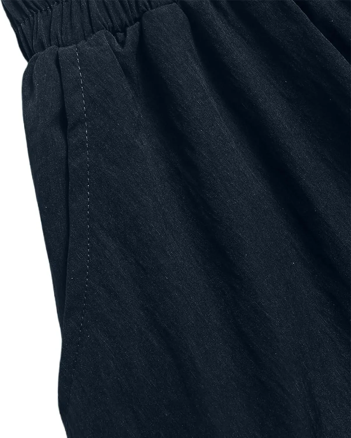 Bubble Skirts for Women Y2K Elastic Waist Pleated Flowy A-Line Puffy Hem Bubble Midi Long Skirt Dress with Pockets