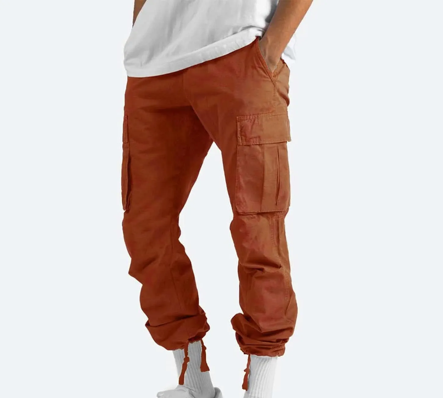 Cargo Pants for Men Stretch Casual Joggers Athletic Pants Cotton Loose Baggy Tactical Pants Straight Leg Sweatpants