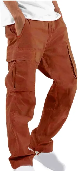 Cargo Pants for Men Stretch Casual Joggers Athletic Pants Cotton Loose Baggy Tactical Pants Straight Leg Sweatpants