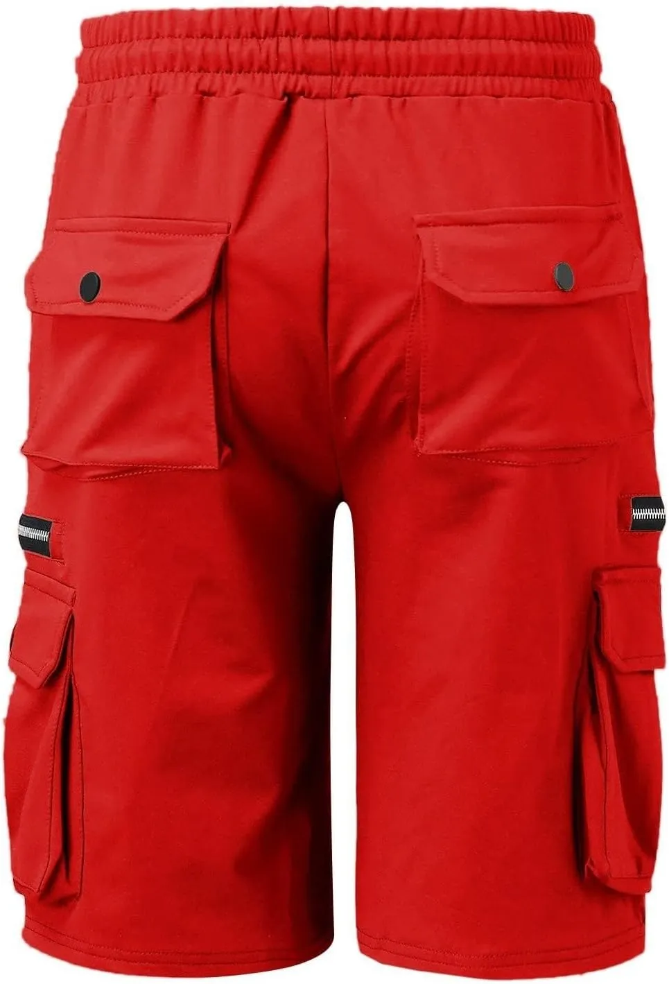 Cargo Shorts for Men Big and Tall Elastic Waist Hiking Work Shorts Outdoor Golf Jogger Running Shorts Zipper Pockets