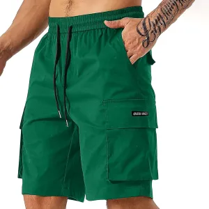Cargo Shorts Men Drawstring Waist Utility Pocket Shorts for Outdoor Casual Bermudas or Daily Function Wear Golf