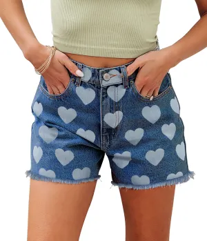 CHICZONE Womens Mid-High Waisted Denim Jean Shorts Ripped Stretchy Summer Hot Short Pants