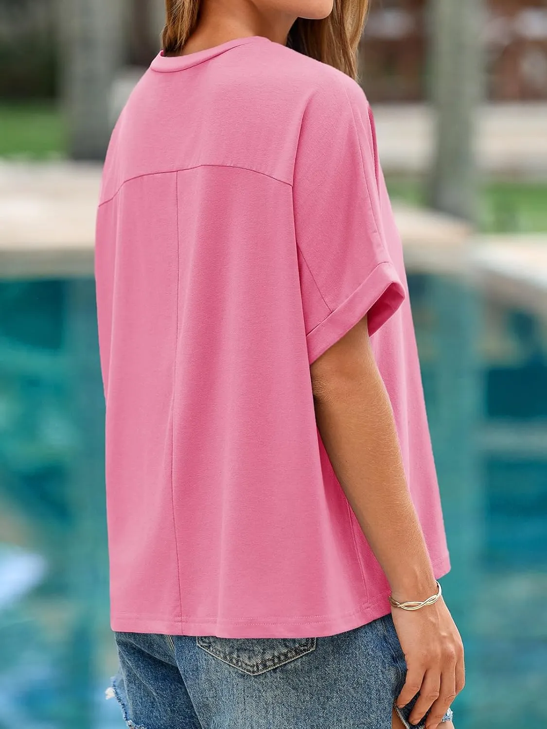 Cicy Bell Womens Oversized Short Sleeve Tshirts Summer Casual Round Neck Tops Loose Fit Boxy Basic Tee Shirts