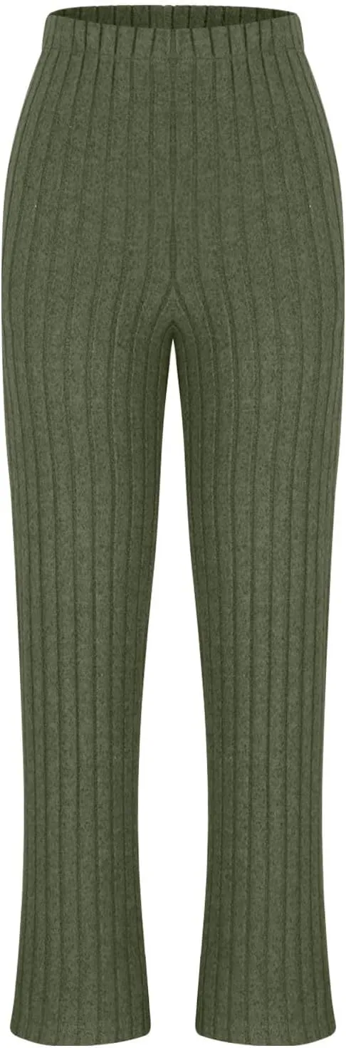 Cozy Lounge Sets for Women Trendy Solid Pajamas V Neck Pullovers Casual Wid Leg Trousers Soft Loungewear Set Nightwear