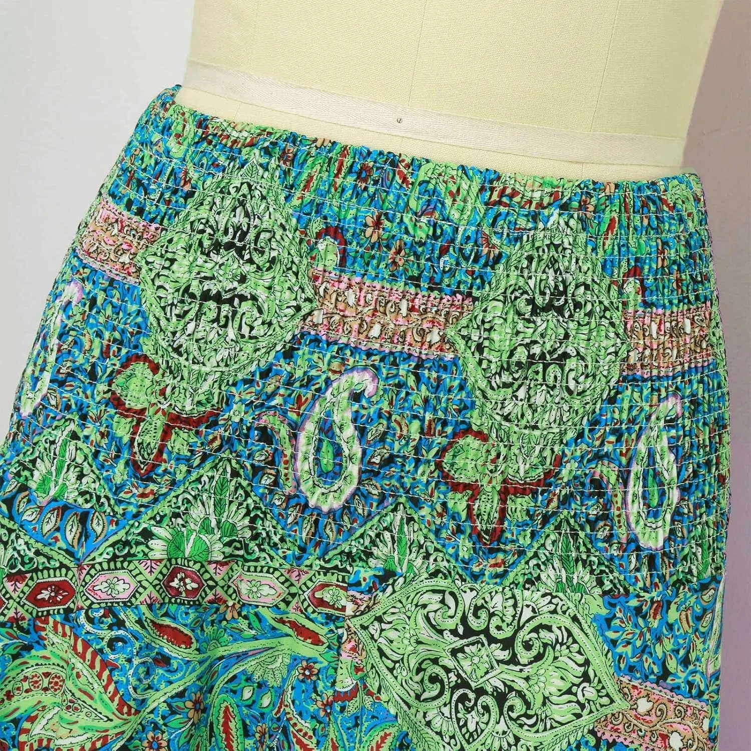 Cute Skirts for Women Trendy High Elastic Waist Paisley Print Loose Pleated Long Flowy Maxi Skirts Ladies Boha Dress