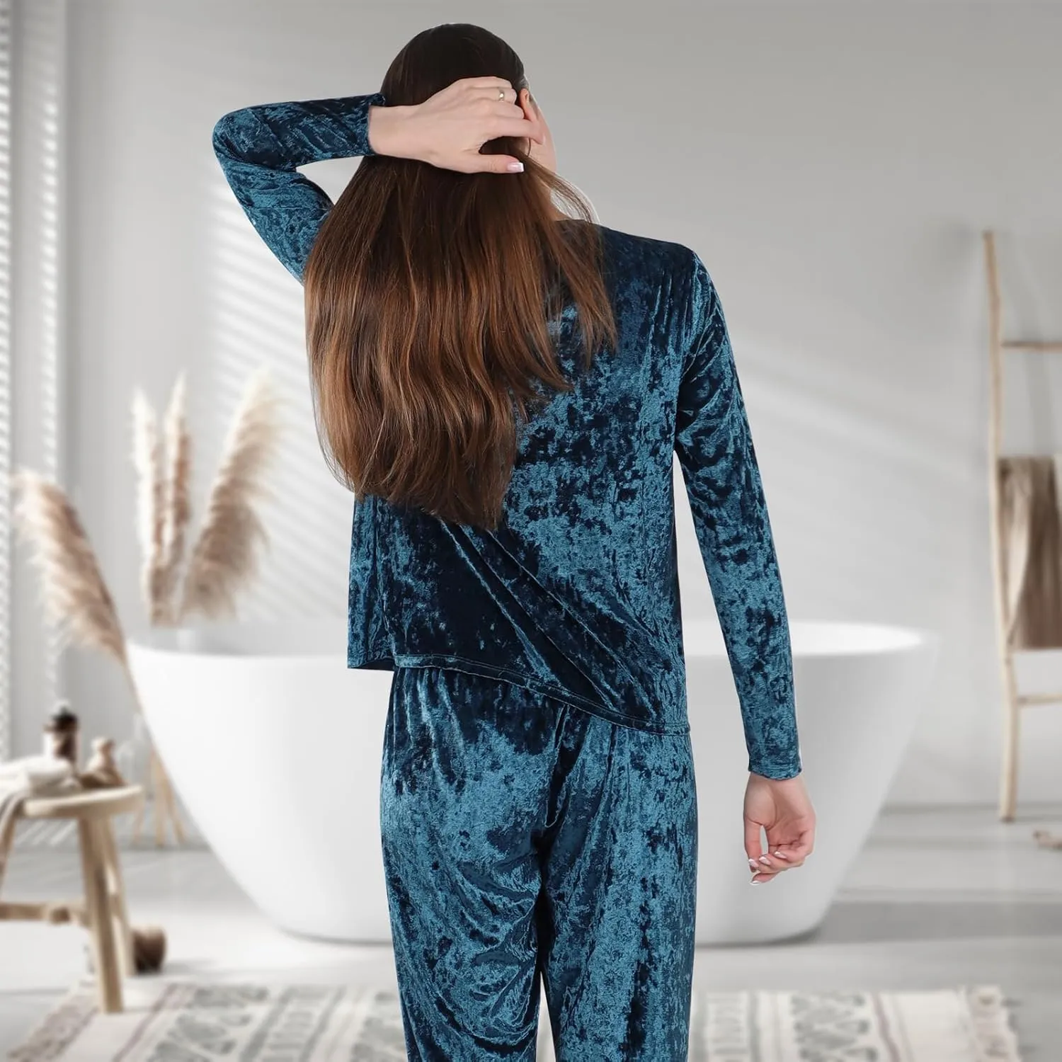 ESTAMICO Women Comfy Sleepwear Long Sleeve Pajamsa Tops
