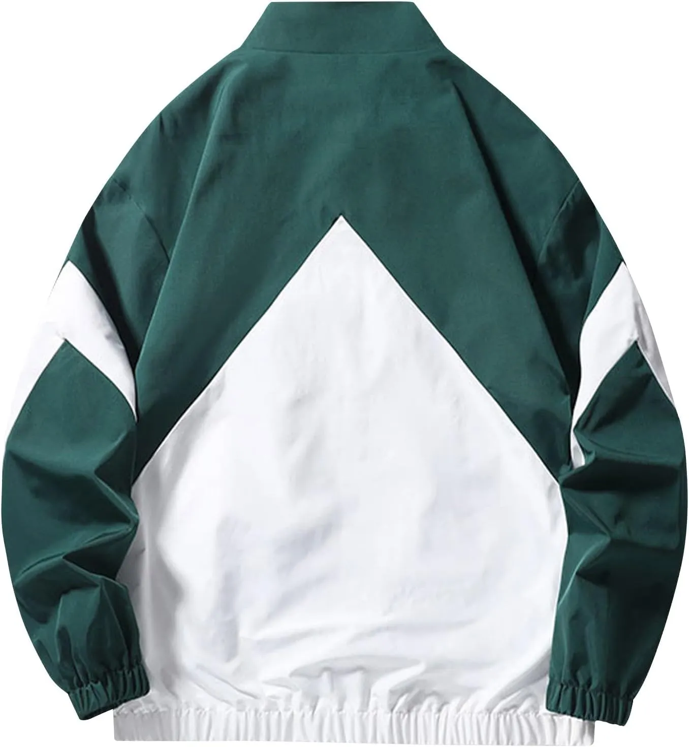 Finelylove Mens Casual Bomber Jacket Lightweight Zip Up Stand Collar Varsity Jacket Fashion Color Block Windbreaker