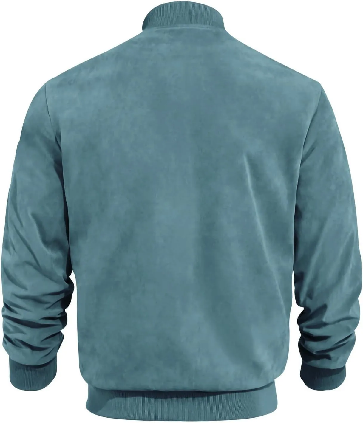 Finelylove Mens Faux Suede Leather Jacket Lightweight Casual Solid Bomber Jacket Water Resistant Windbreaker Outwear