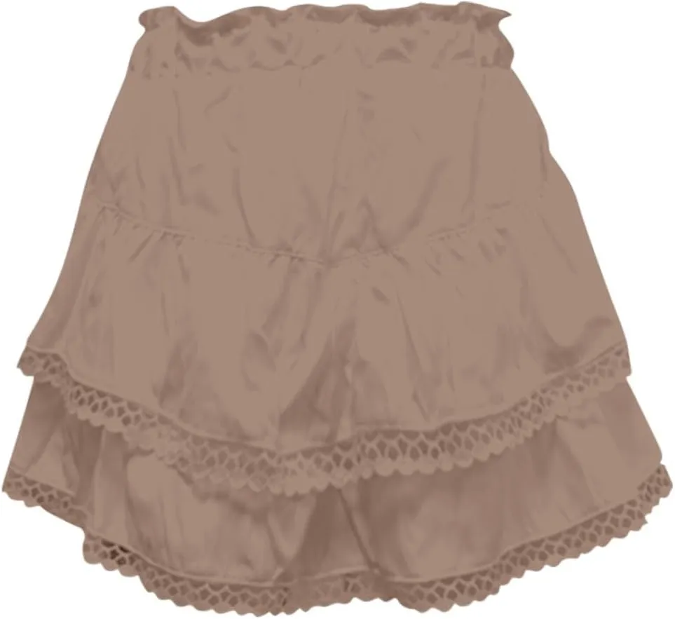 Flowy Shorts for Women Casual Boho Pleated Crochet Mini Skirts for Women High Waisted Ruffled Tiered Tennis Skorts Cute