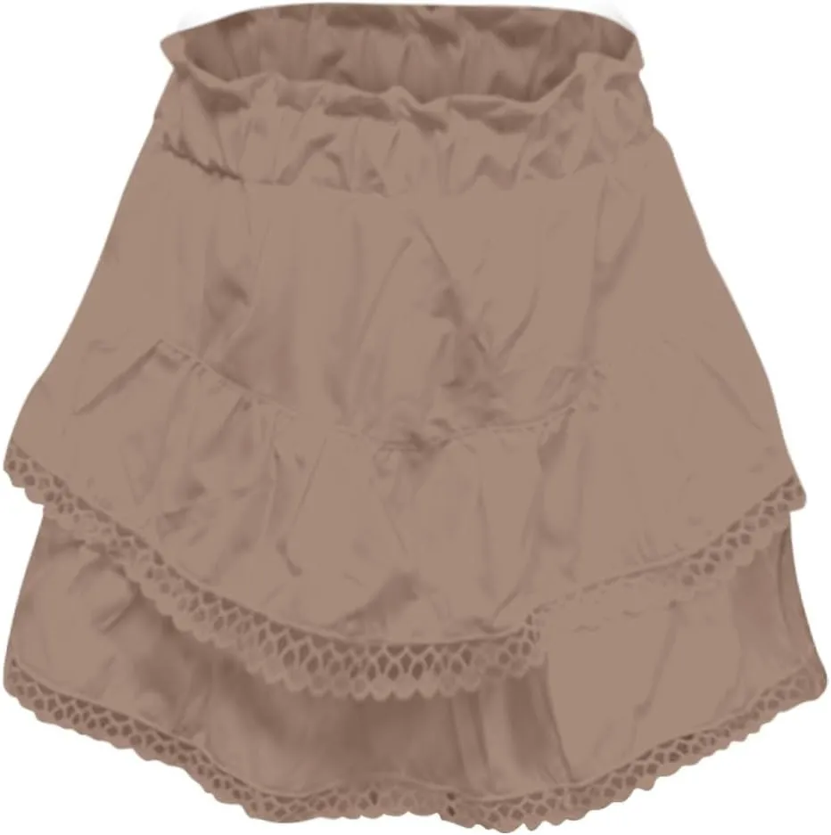 Flowy Shorts for Women Casual Boho Pleated Crochet Mini Skirts for Women High Waisted Ruffled Tiered Tennis Skorts Cute