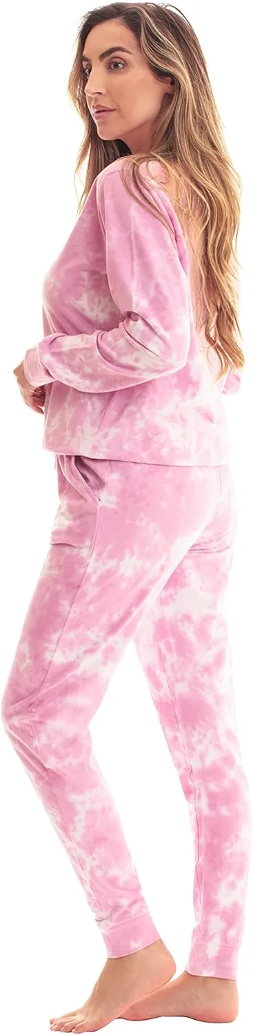 #followme Womens Jogger Pajama Pants Set Ultra-Soft Velour PJs