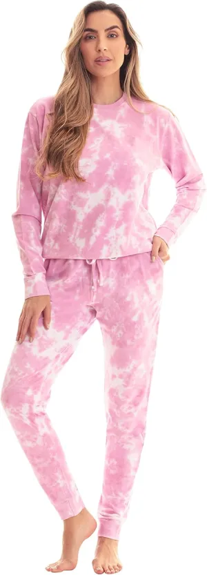 #followme Womens Jogger Pajama Pants Set Ultra-Soft Velour PJs