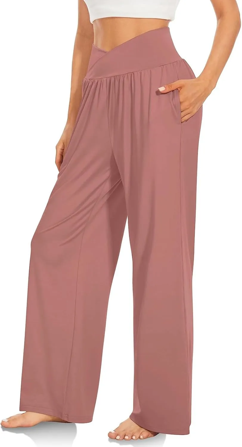 Girl Women Outdoor Pants,Women's High Waisted Wide Leg Sweatpants Casual Yoga Jogger Pants Spring&Summer Clothing