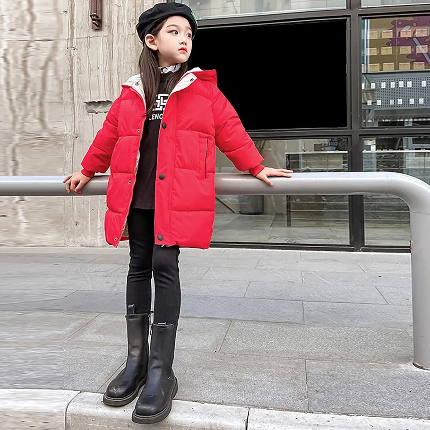 Girls Boys Kids Toddler Long Parka Down Winter Coats Puffer Ski Jacket Down Bubble Windproof Coat with Hood
