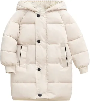 Girls Boys Kids Toddler Long Parka Down Winter Coats Puffer Ski Jacket Down Bubble Windproof Coat with Hood
