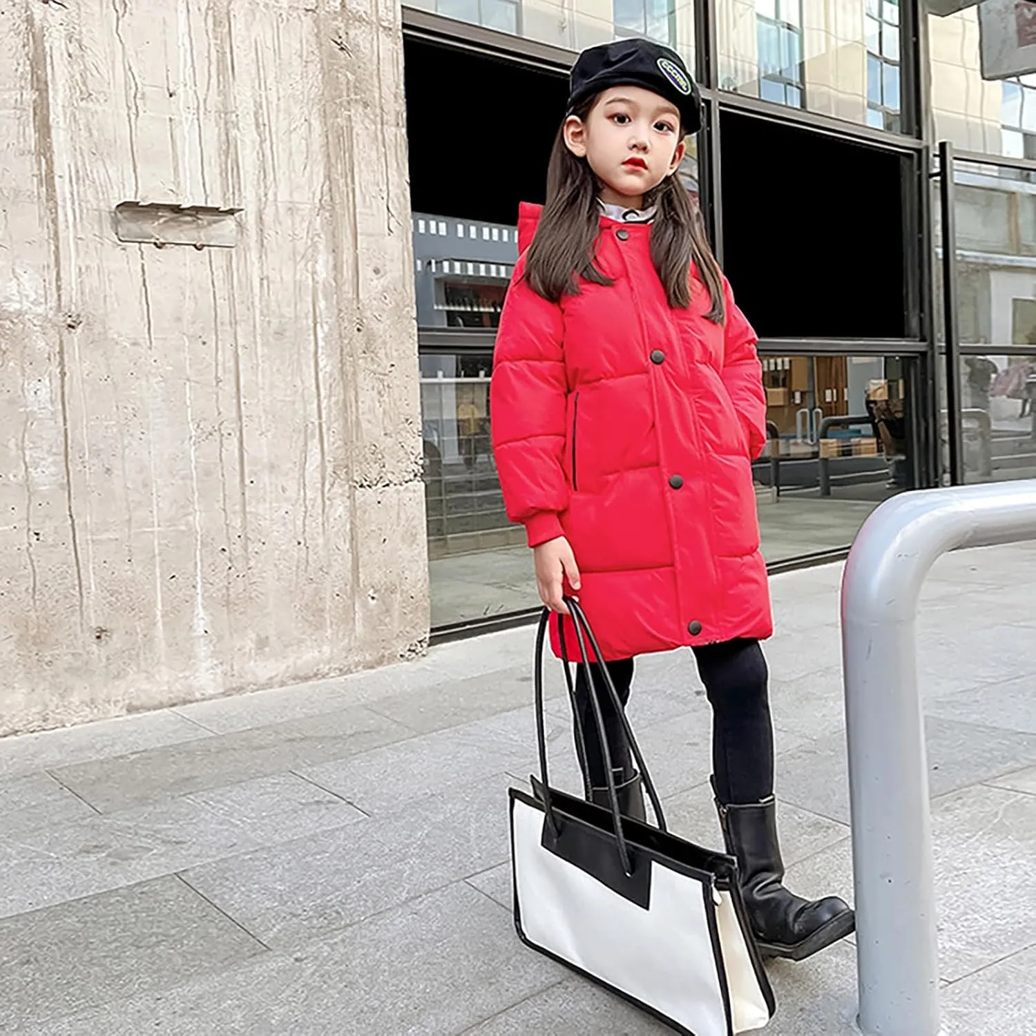 Girls Boys Kids Toddler Long Parka Down Winter Coats Puffer Ski Jacket Down Bubble Windproof Coat with Hood