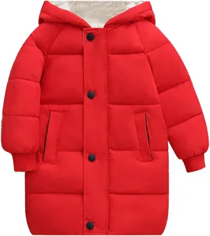 Girls Boys Kids Toddler Long Parka Down Winter Coats Puffer Ski Jacket Down Bubble Windproof Coat with Hood