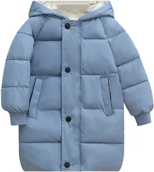 Girls Boys Kids Toddler Long Parka Down Winter Coats Puffer Ski Jacket Down Bubble Windproof Coat with Hood