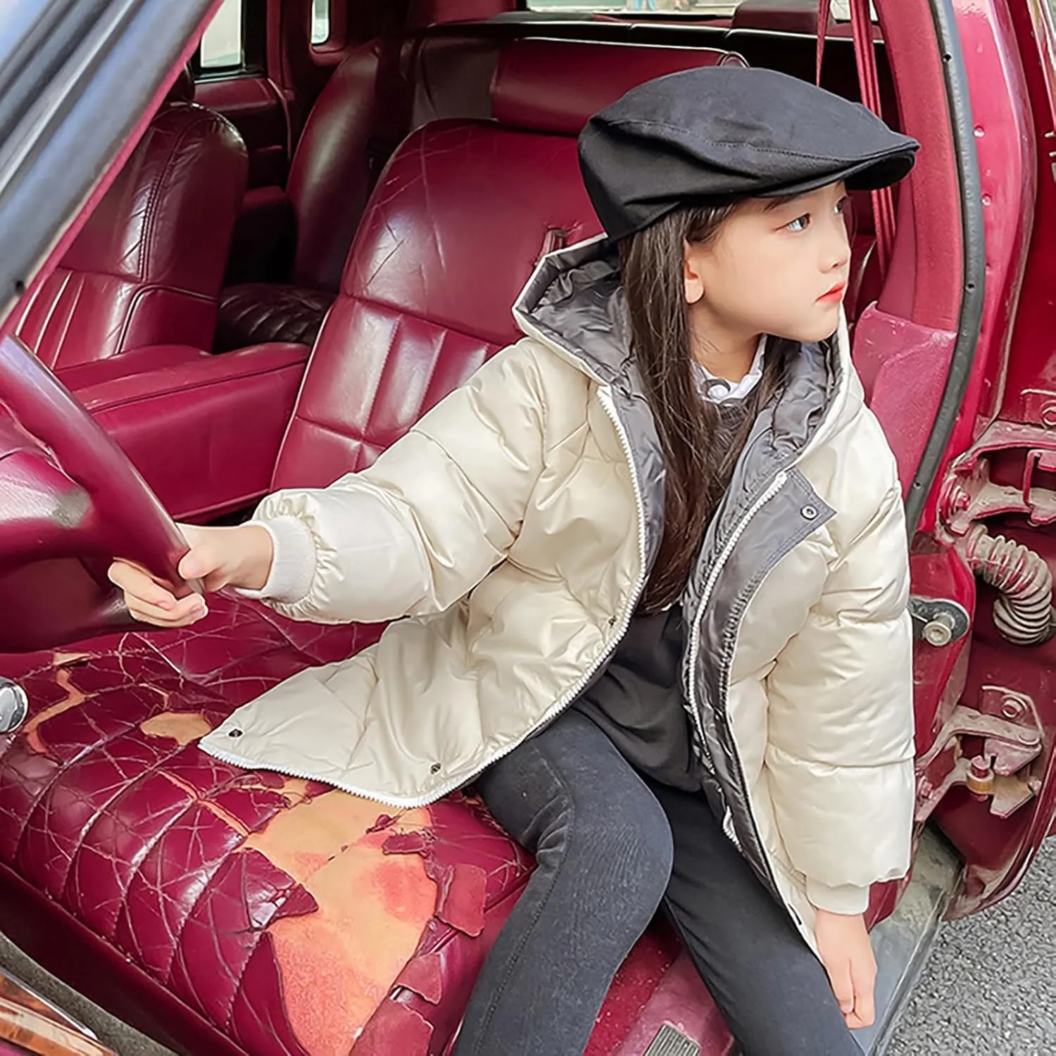 Girls Boys Kids Toddler Long Parka Down Winter Coats Puffer Ski Jacket Down Bubble Windproof Coat with Hood