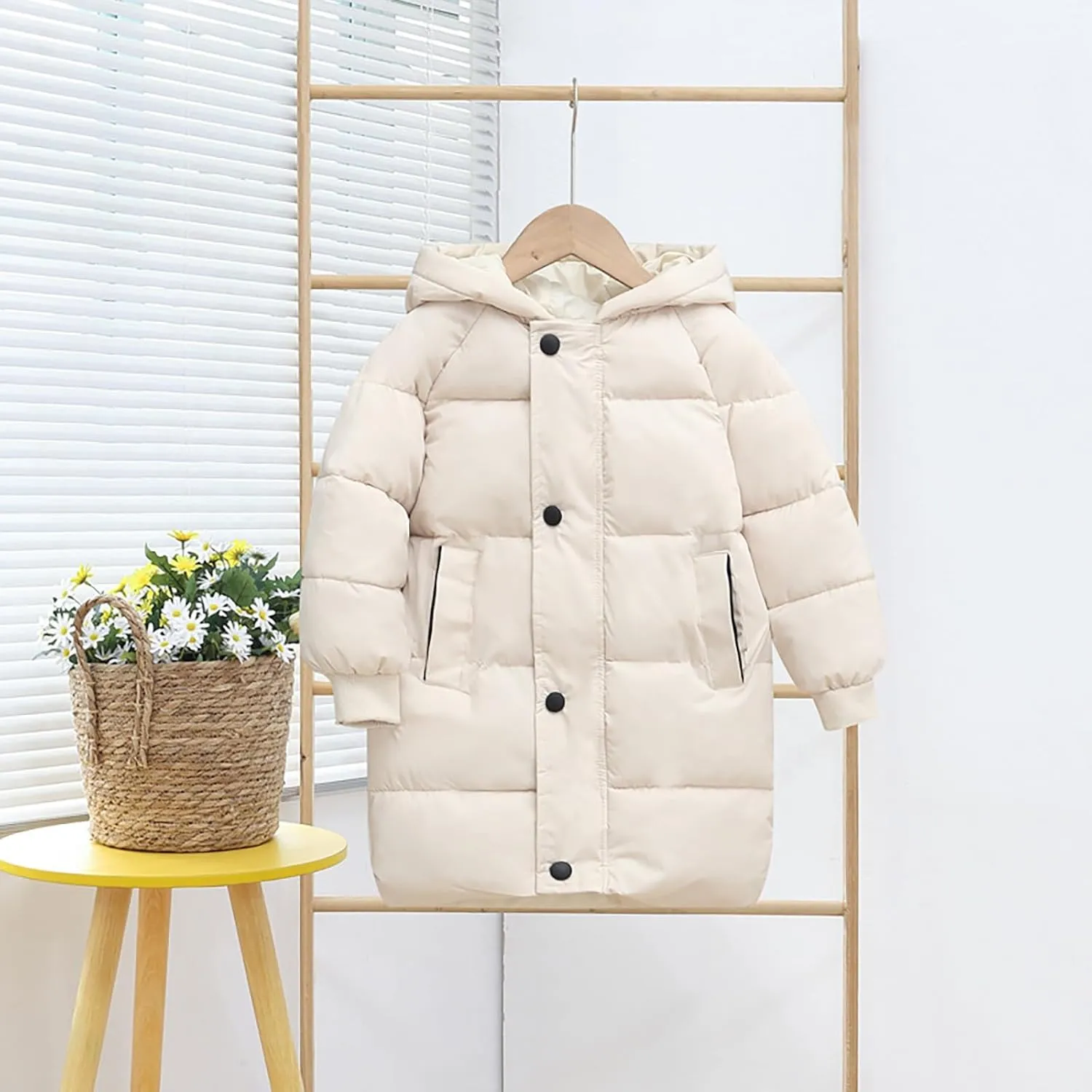 Girls Boys Kids Toddler Long Parka Down Winter Coats Puffer Ski Jacket Down Bubble Windproof Coat with Hood