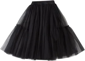 Girls Long Tutu Skirt Tiered Dress Ruffle Maxi Skirts Soft Skirt Casual Party Little Girl Layered Tulle Tutus