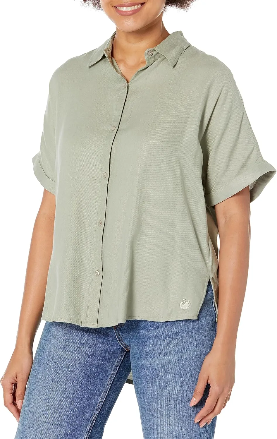 Gloria Vanderbilt Women's Daisy Short Sleeve Button Down Shirt