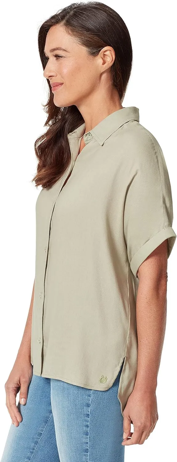 Gloria Vanderbilt Women's Daisy Short Sleeve Button Down Shirt