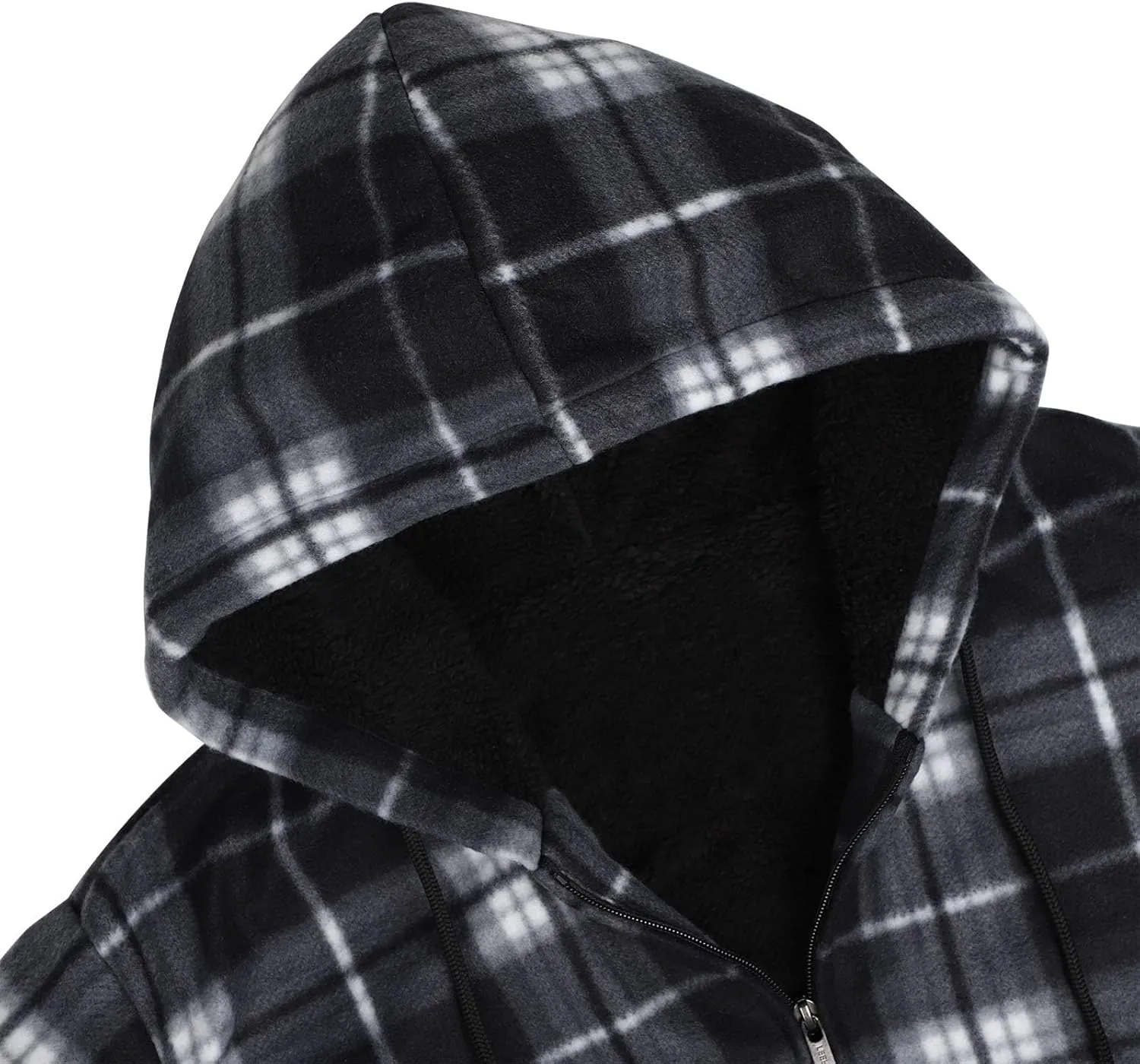 Heavy Warm Sherpa Lined Flannel Jackets for Men, Winter Coats and Plaid Flannel Hoodies with Fleece Lining