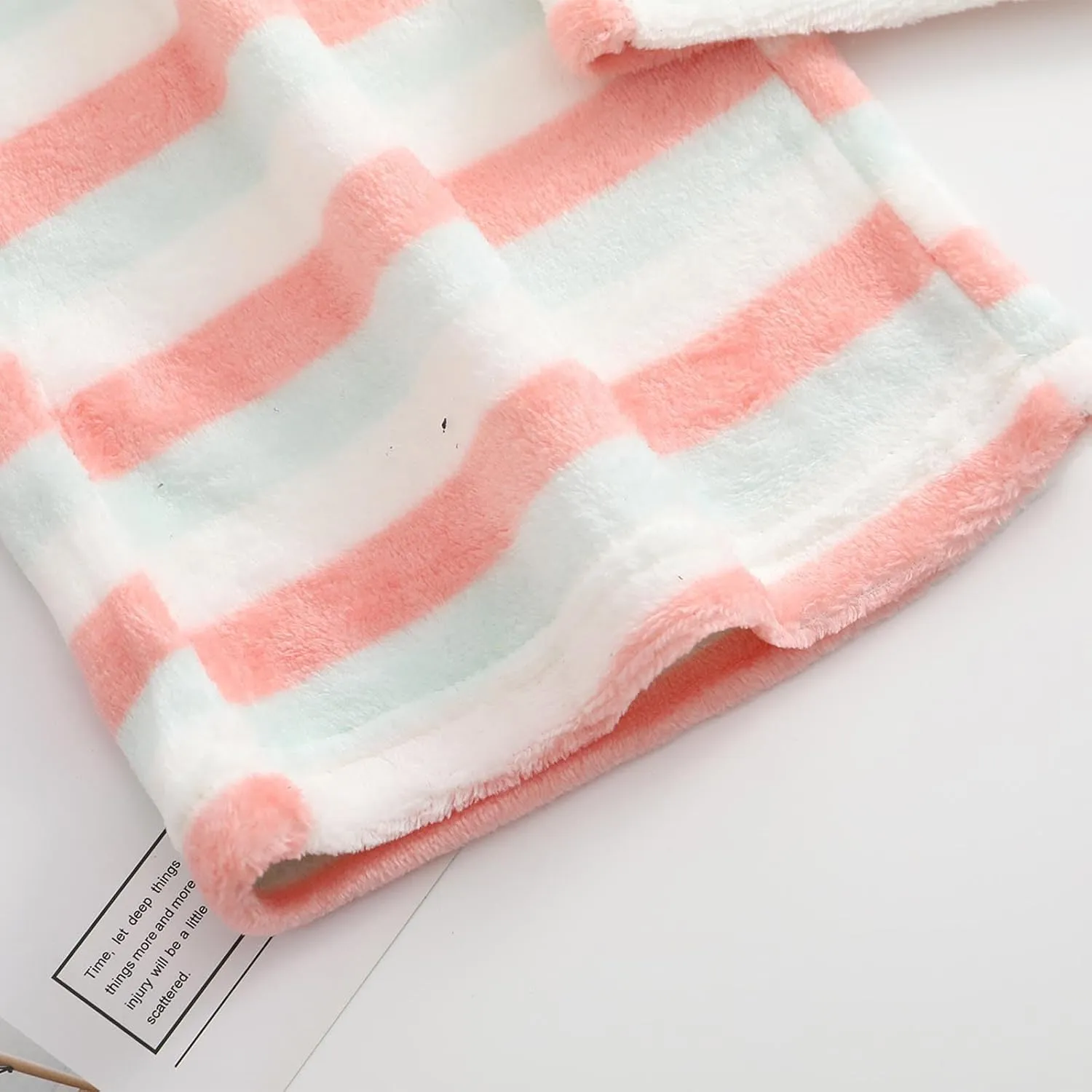 HGps8w Plush Pajama Pants for Women Striped Winter Cozy Lounge Pants Warm Soft Fuzzy Fleece Pjs Bottoms Fluffy Sleepwear