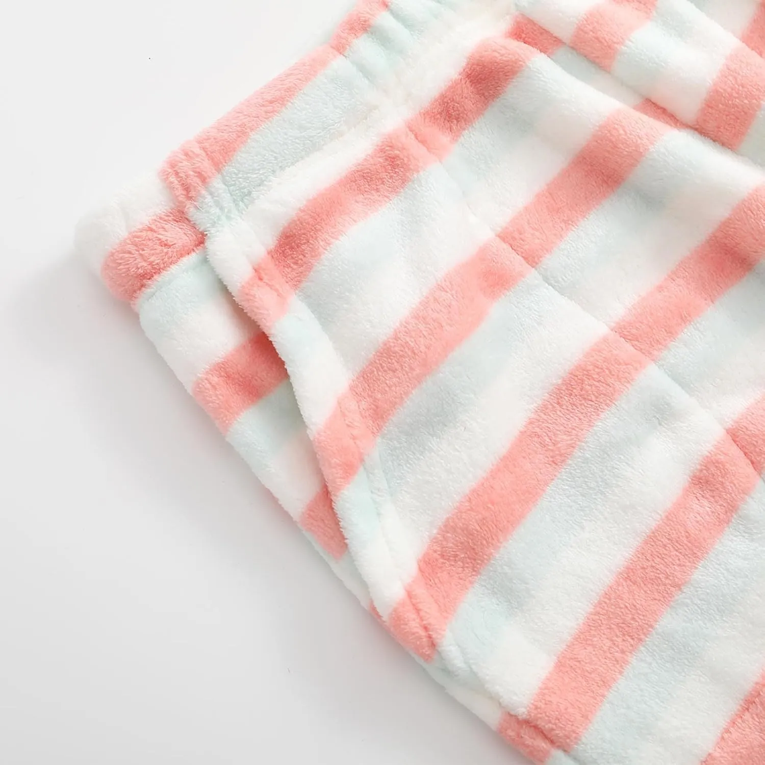 HGps8w Plush Pajama Pants for Women Striped Winter Cozy Lounge Pants Warm Soft Fuzzy Fleece Pjs Bottoms Fluffy Sleepwear