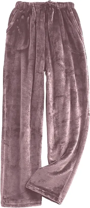 HGps8w Women's Flannel Pajama Pants Winter Cozy Lounge Long Pants Comfy Warm Soft Fuzzy Fleece Pajama Bottoms Sleepwear