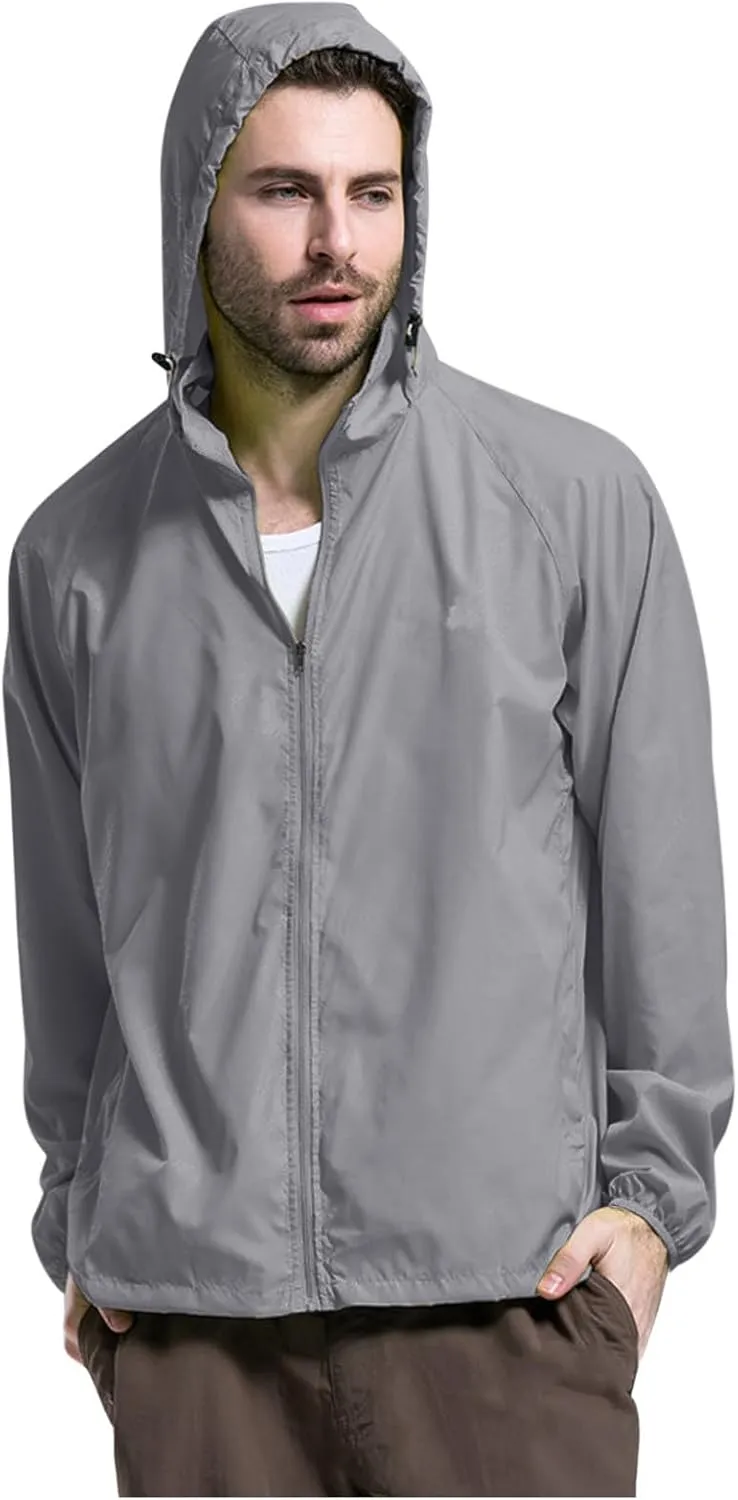 Jacket Men's Lightweight Waterproof Rain Shell Jacket Raincoat with Hood for Golf Cycling Windbreaker Outdoor Coat