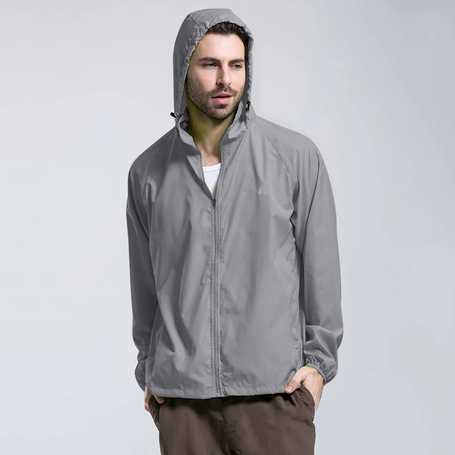 Jacket Men's Lightweight Waterproof Rain Shell Jacket Raincoat with Hood for Golf Cycling Windbreaker Outdoor Coat