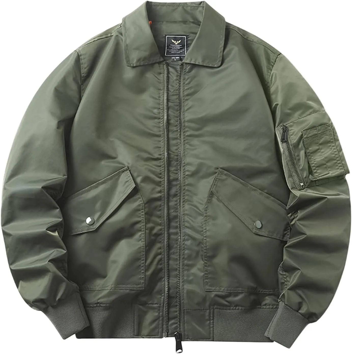 Jackets for Men, Men's Bomber Jacket Lightweight Jacket Full Zip Solid Color Windbreaker Casual Stylish Golf Jacket