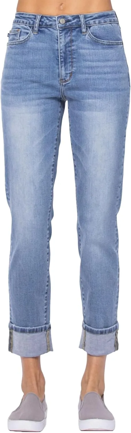 Judy Blue High Rise Cuffed Hem Vintage Boyfriend Jeans