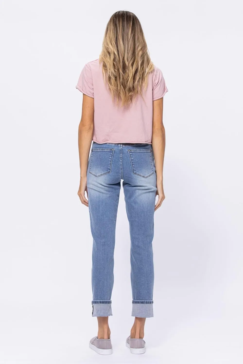 Judy Blue High Rise Cuffed Hem Vintage Boyfriend Jeans