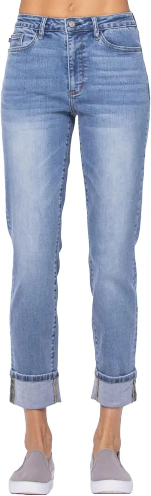 Judy Blue High Rise Cuffed Hem Vintage Boyfriend Jeans