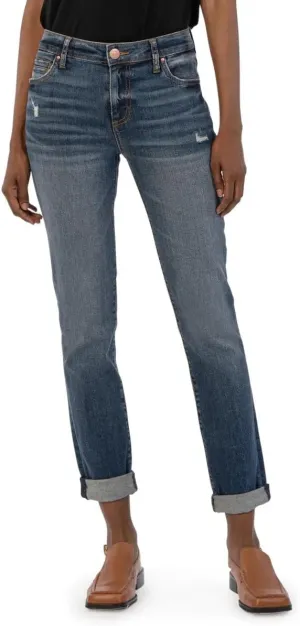 KUT from the Kloth Women's Catherine Mid-Rise Cuffed Boyfriend Jeans in Potential