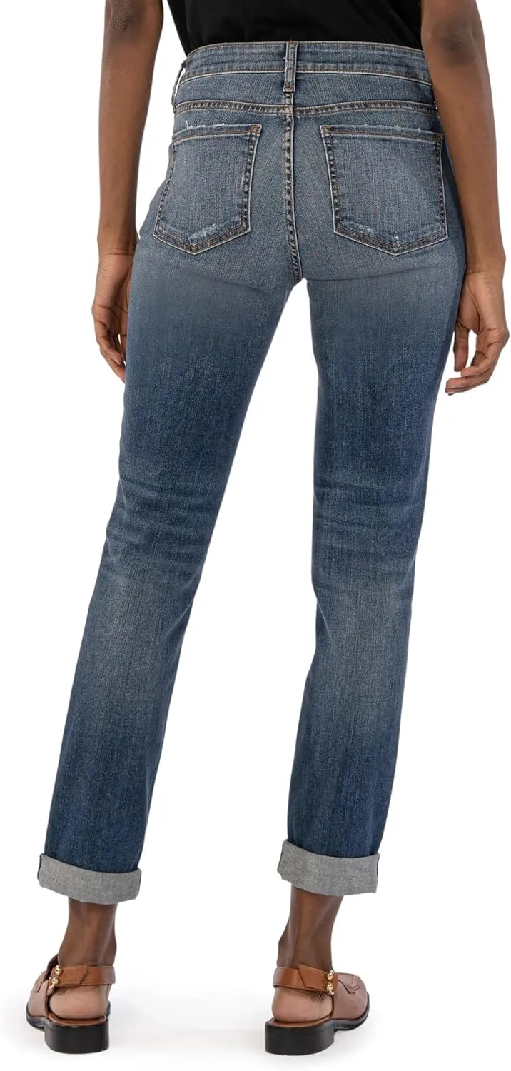 KUT from the Kloth Women's Catherine Mid-Rise Cuffed Boyfriend Jeans in Potential