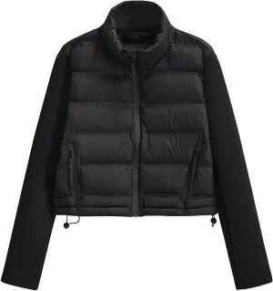 Ladies Winter Jackets Stand Collar Lightweight Quilted Puffer Jacket Padded Down Coat Cropped Quilted Jacket 2024