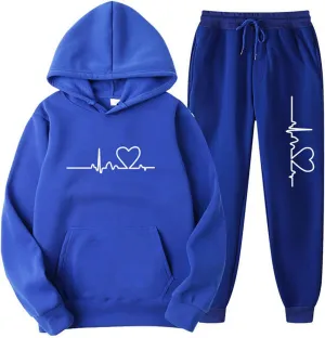 Lastesso 2 Piece Workout Sets for Women Flex-to-go Jogging Suits Heart Print Tracksuit Lightweight Sweatsuits Soft Colthes