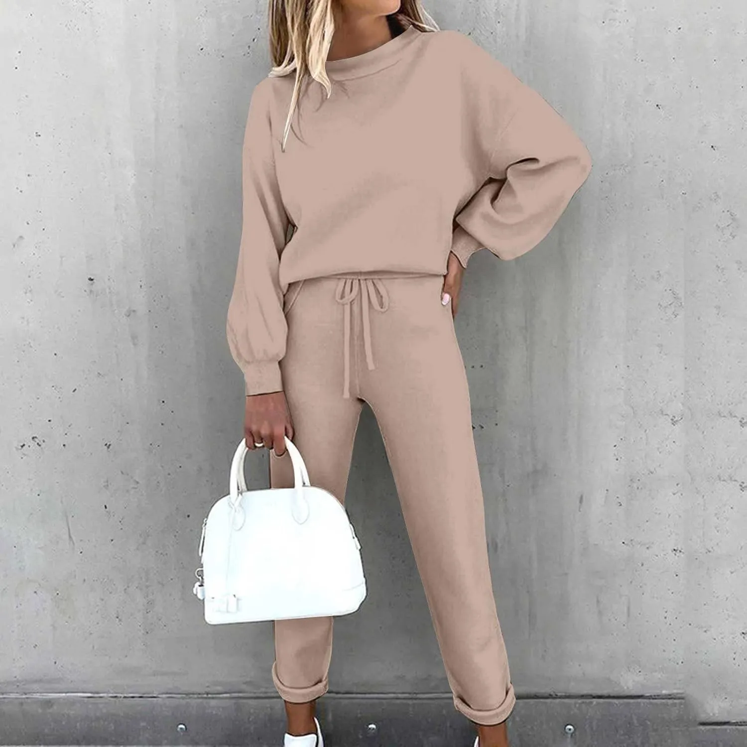 Lastesso Two Piece Loungewear Sets for Women Soft Spring Fall Outdoor Sweatsuits Csaual Size Solid Track Suits Outfits