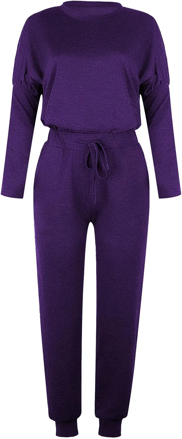 Lastesso Womens 2 Piece Sweatsuits Set Lightweight Loungewear Crewneck Loose Pullover Cozy Active Jogger Pants Soft Tracksuit