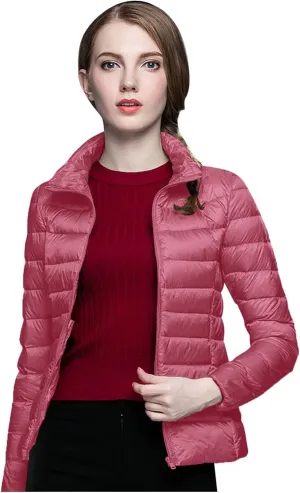 Lightweight Puffer Jacket Women Packable Duck Down Quilted Jacket Winter Warm Padded Bubble Outwear Coat