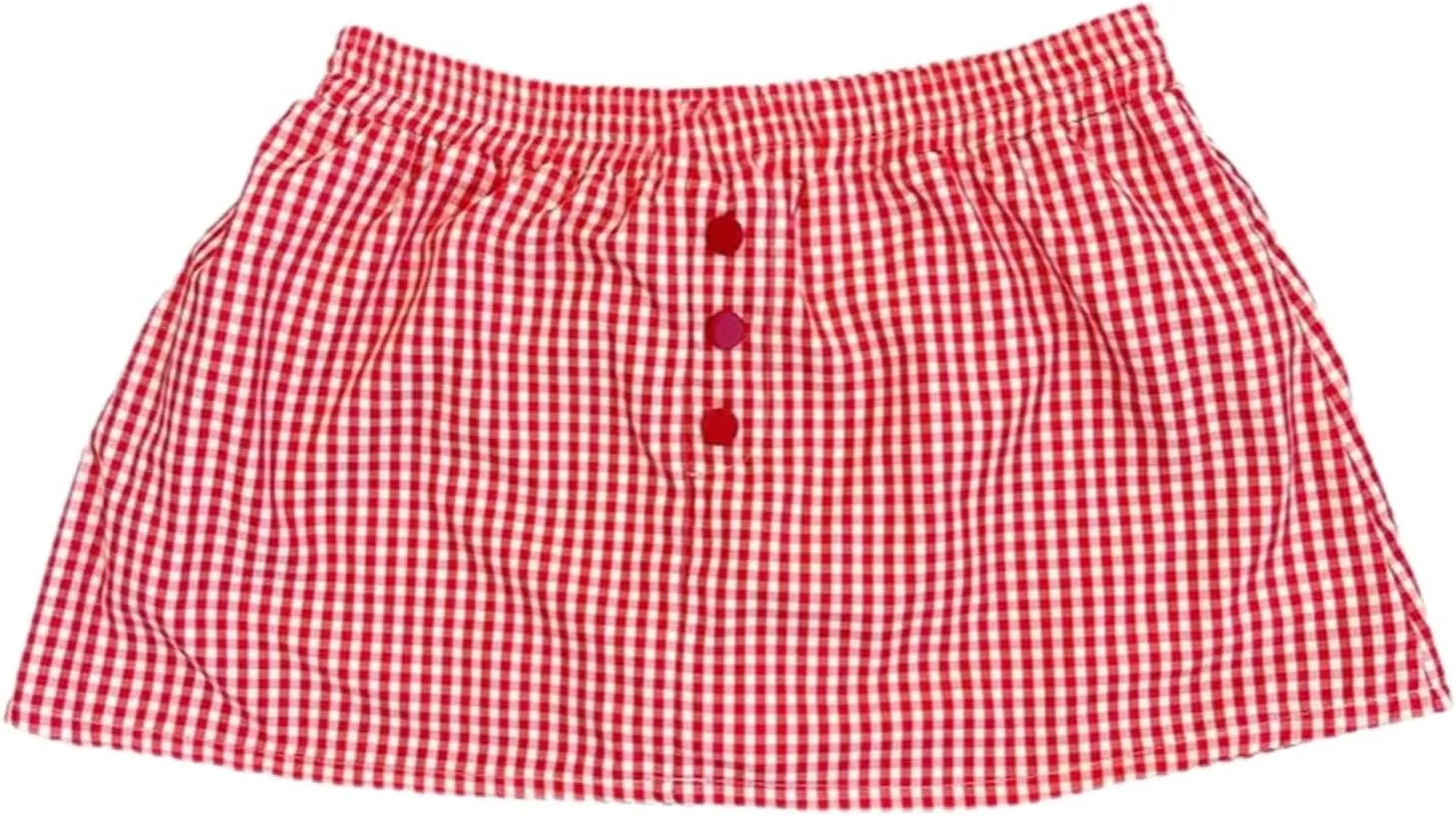 Maxi Skirts for Women Short High Elastic Waist Button Casual Plaid Loose Fit Y2K Mini Skirts Trendy Clothes