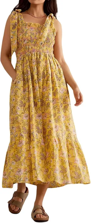 Meiweileya Y2k Tie Shoulder Strap Smocked Maxi Dress for Women Flower Print Ruffle Long Boho Beach Summer Sundress 2025