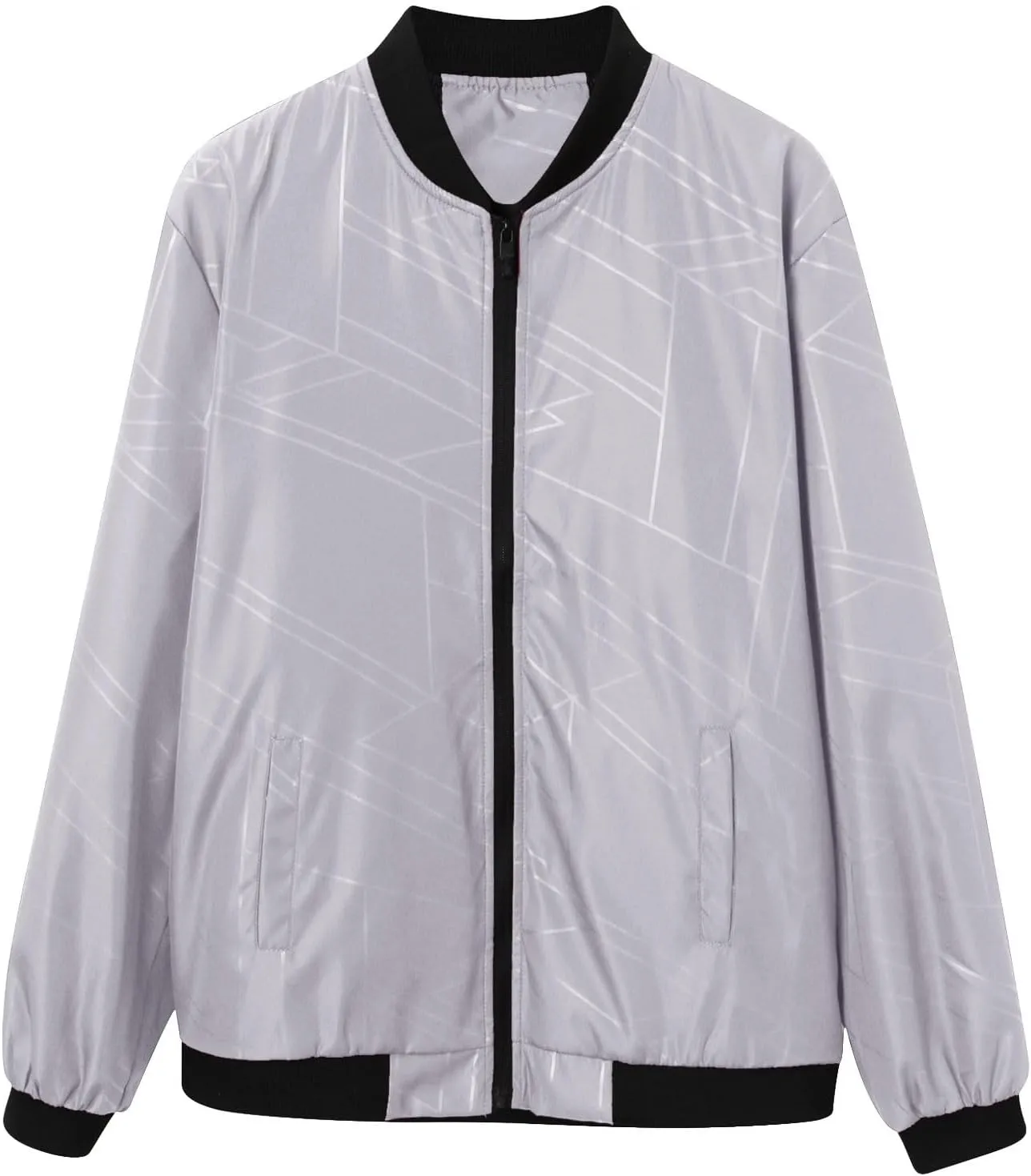 Men s Bomber Jacket Lightweight Casual Stylish Spring Fall Windbreaker Zip Up Outwear Coat with Zipper Pockets